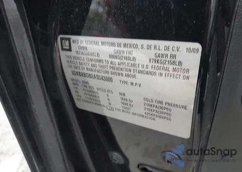 2010 Chevrolet Hhr Lt from USA, damaged, VIN 3GNBABDB8AS543000